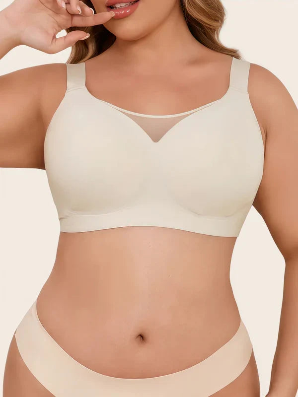 Plus Size Myst Mesh V Neck Wireless Bra