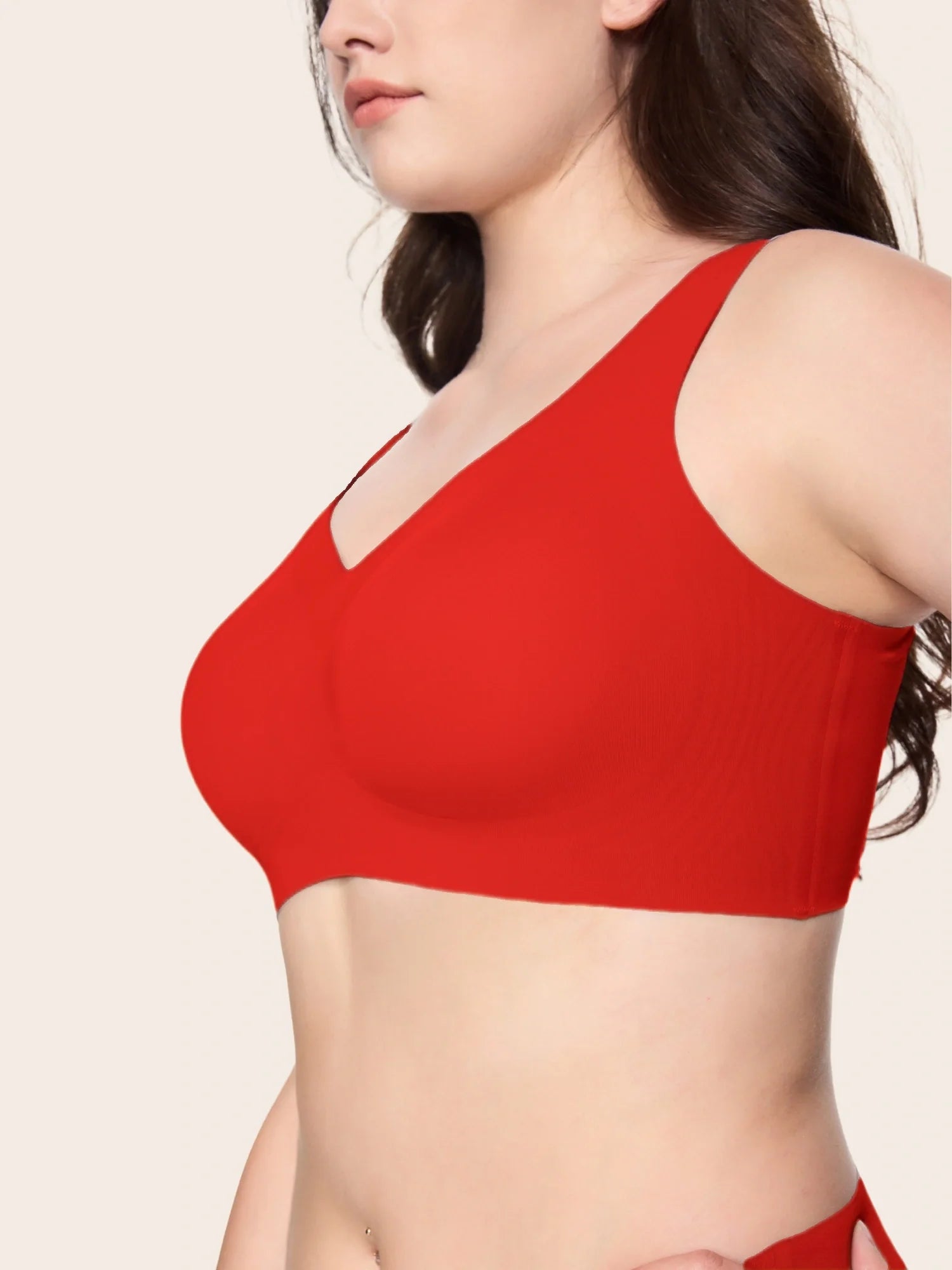 Jelly Wireless T-shirt Red Bra Christmas Special