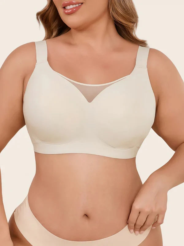 Plus Size Myst Mesh V Neck Wireless Bra