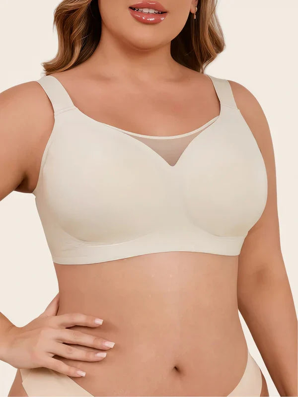 Plus Size Myst Mesh V Neck Wireless Bra