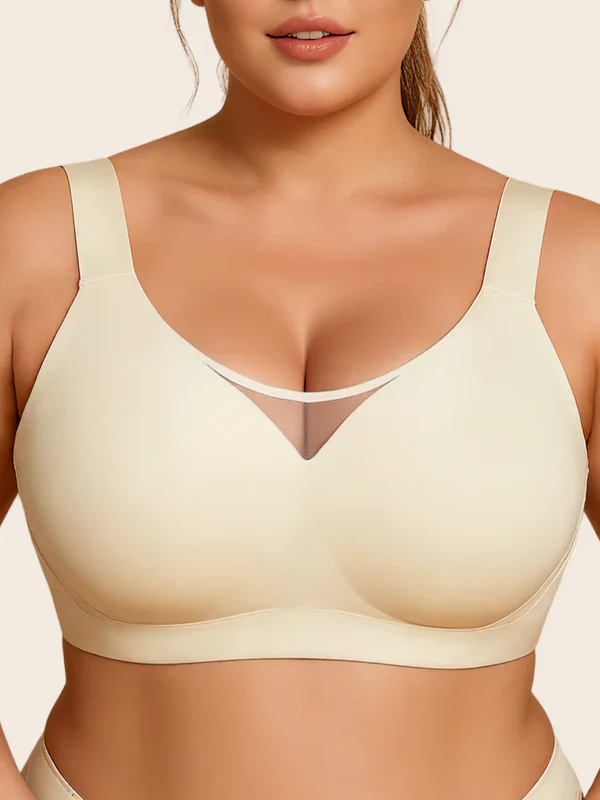 Plus Size Myst Mesh V Neck Wireless Bra