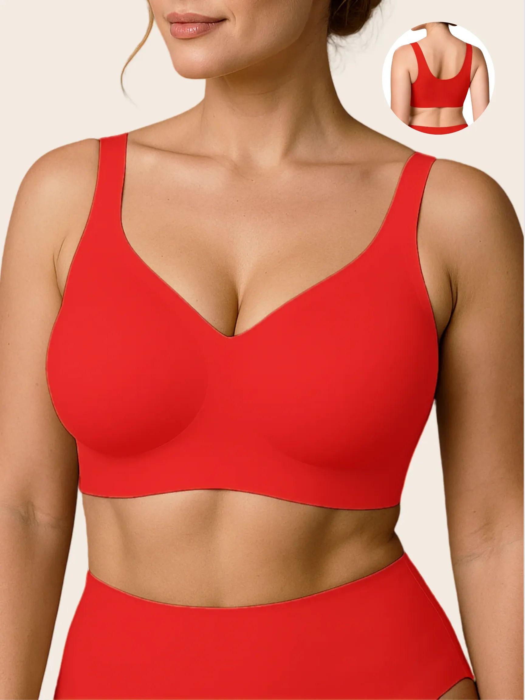 Jelly Wireless T-shirt Red Bra Christmas Special
