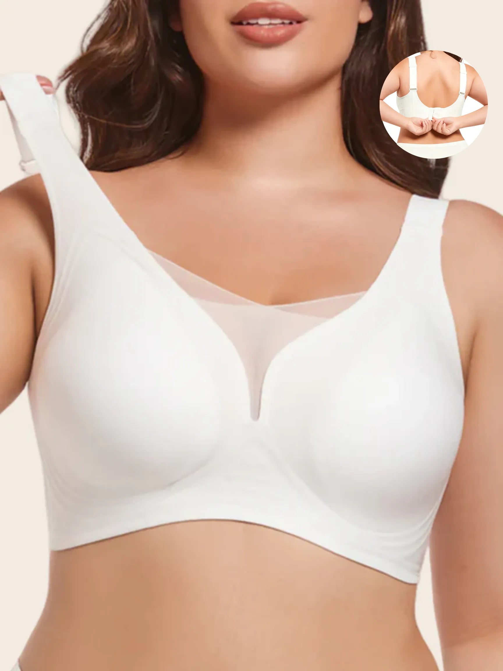 Plus Size V Neck Wireless Bra
