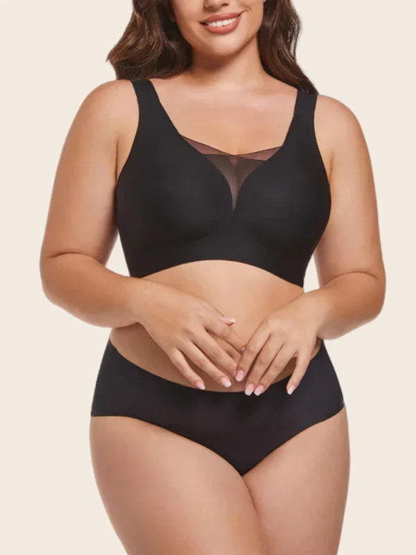Plus Size V Neck Wireless Bra