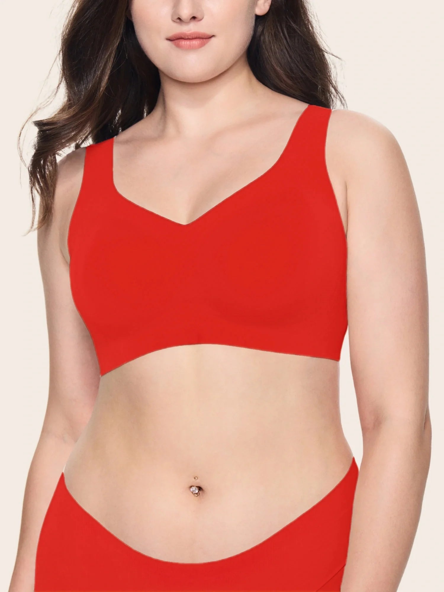 Jelly Wireless T-shirt Red Bra Christmas Special