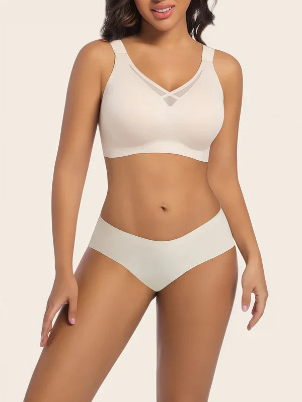 Plus Size Mesh Seamless Wireless Bra