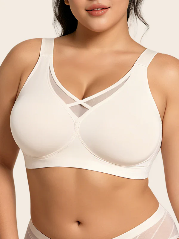 Plus Size Mesh Seamless Wireless Bra